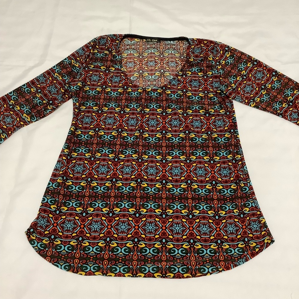 Me too Vintage scoop neck bell sleeve tunic S (W619)